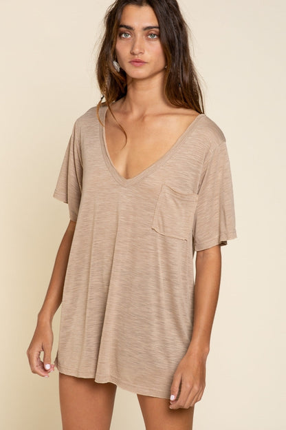POL Favorite Slub V Neck Tee