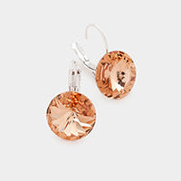 Round Crystal Lever Back Earrings