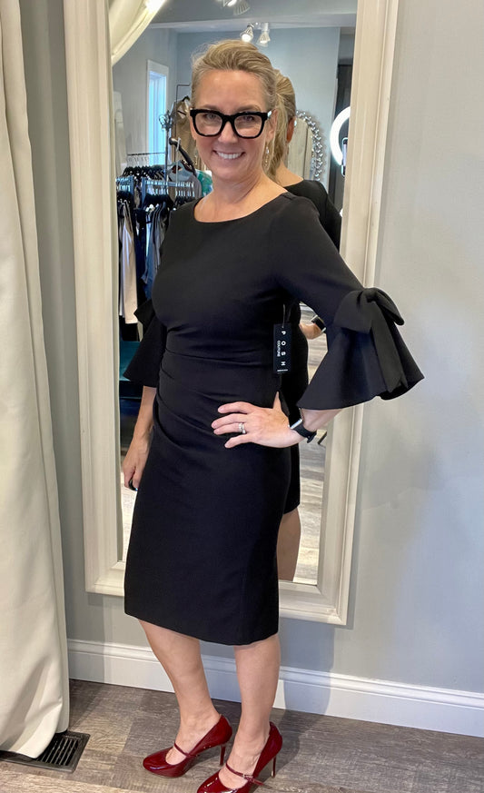 Posh Couture Bell Sleeve Cocktail Dress