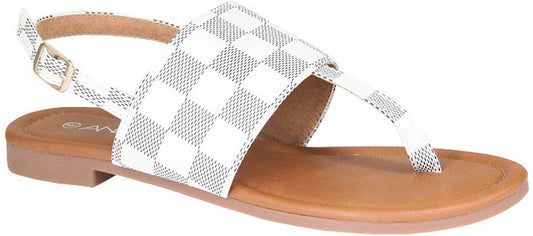 Checkered Slingback Sandals