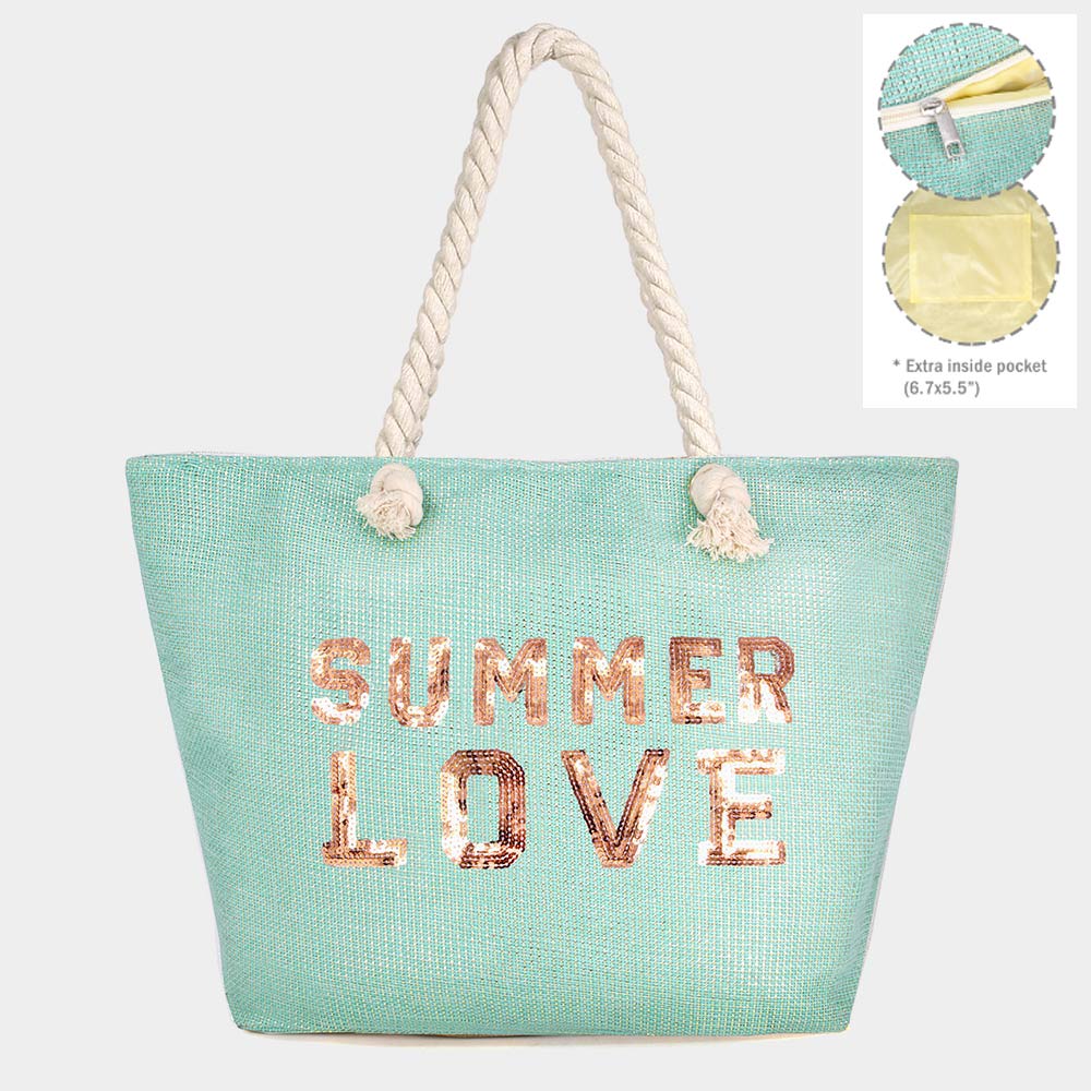 Summer Love Glitz Beach Bag