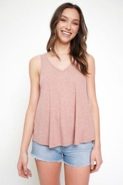 Ribbed Space Dyed Swing Tank Top