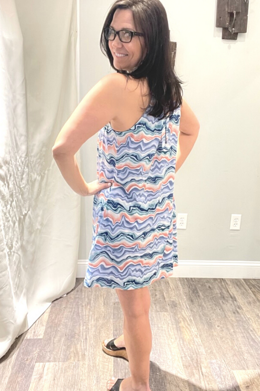 Veronica M Laguna Ity Halter Dress - LARGE