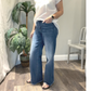 High Rise Wide Leg with Raw Hem Jeans