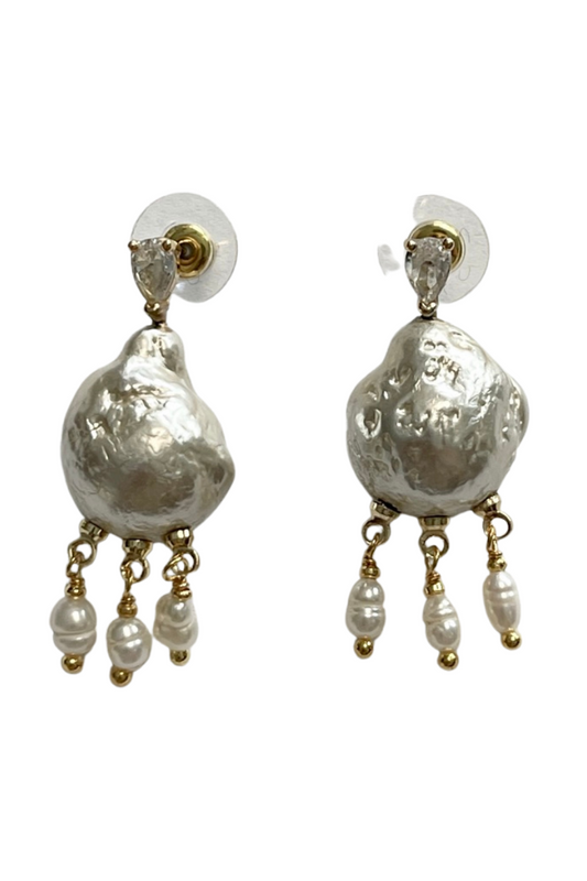 Pearl Bobble Drop Earrings