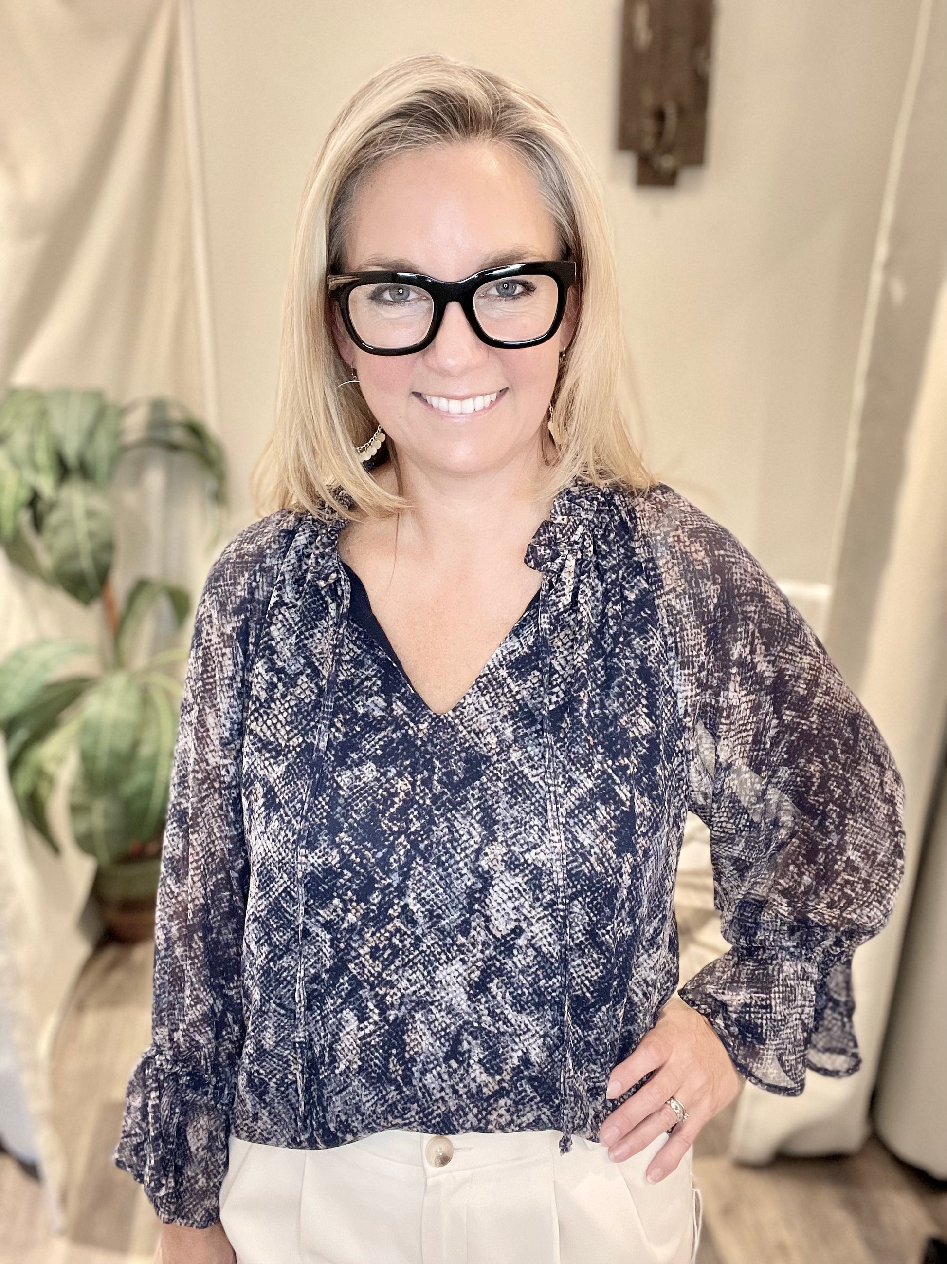 Chiffon surplice top hotsell