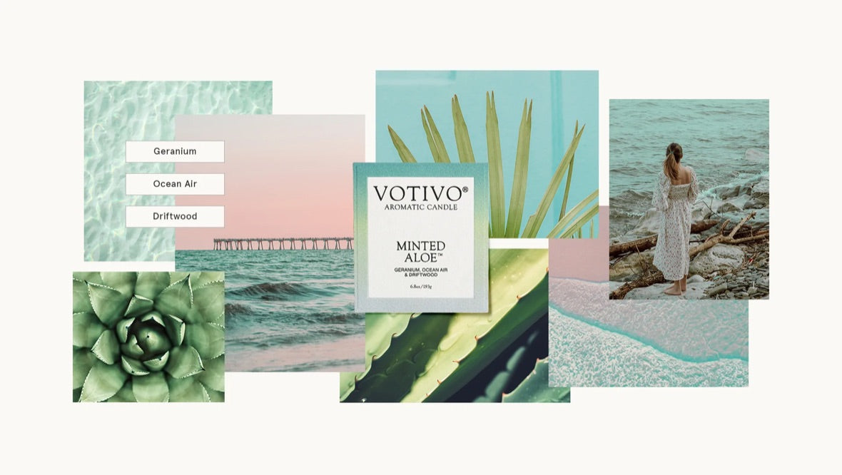 Votivo Minted Aloe Soy Candle
