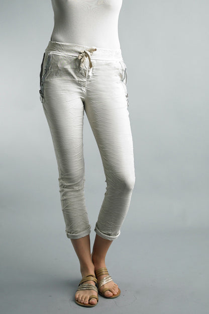 Tempo Paris Exposed Zipper Pants - MEDIUM