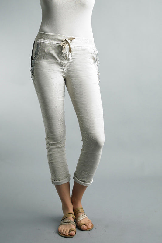 Tempo Paris Exposed Zipper Pants - MEDIUM