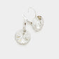 Round Crystal Lever Back Earrings