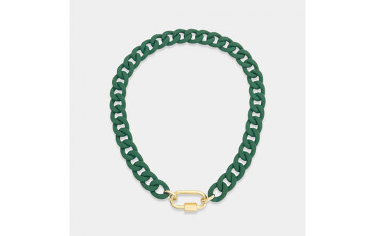 Enamel Curb Chain with Carabiner Necklace