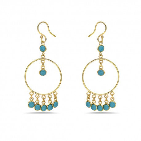 Turquoise Drop Circle Earrings