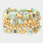 Stacked Golden Stone Bracelet Set