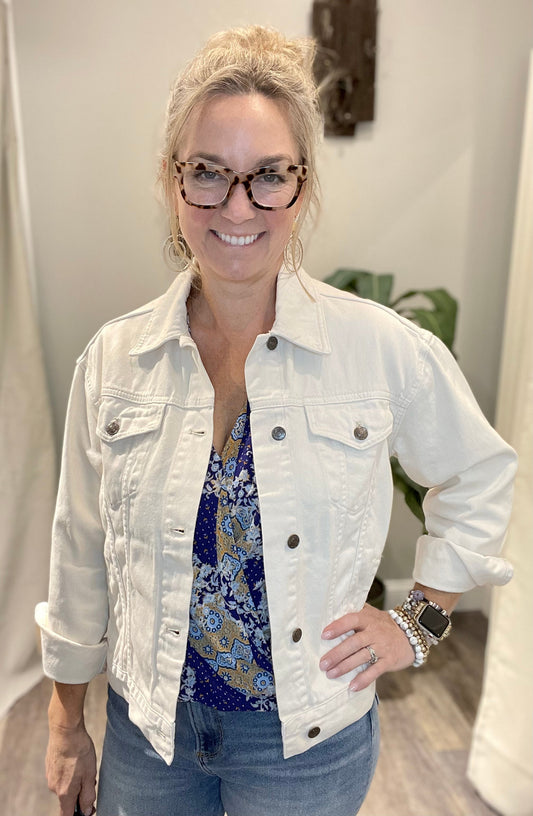 Free People Jolene Trucker Denim Jacket