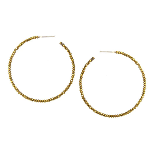 Tiny Glass Beaded Hoop Earrings