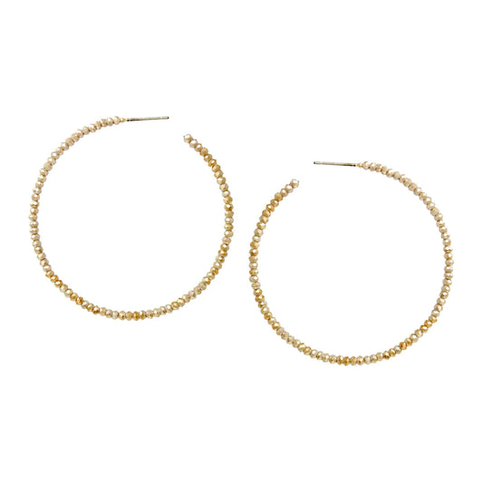 Tiny Glass Beaded Hoop Earrings