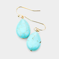 Beautiful Natural Stone Teardrop Earrings