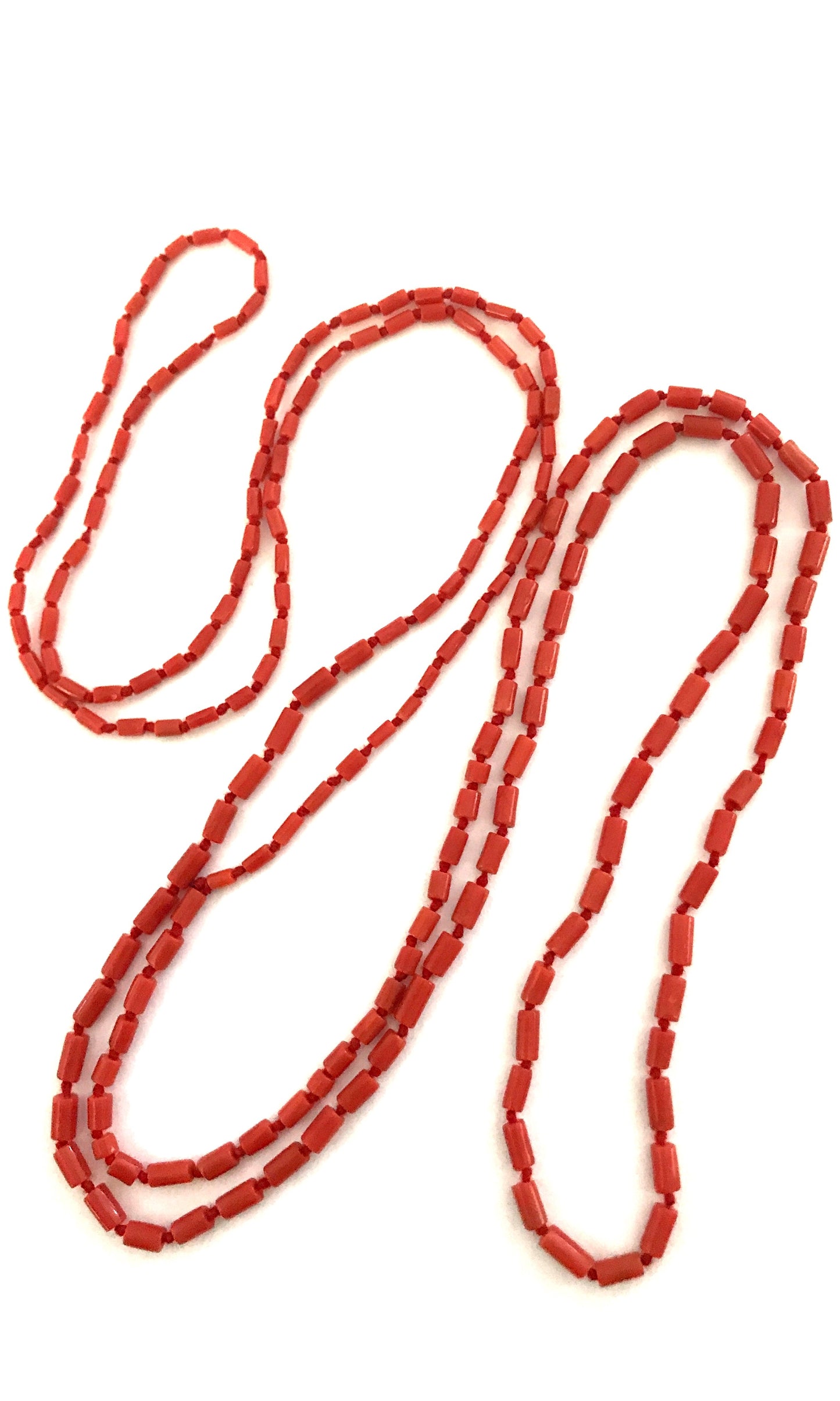 Long Delicate Coral Necklace