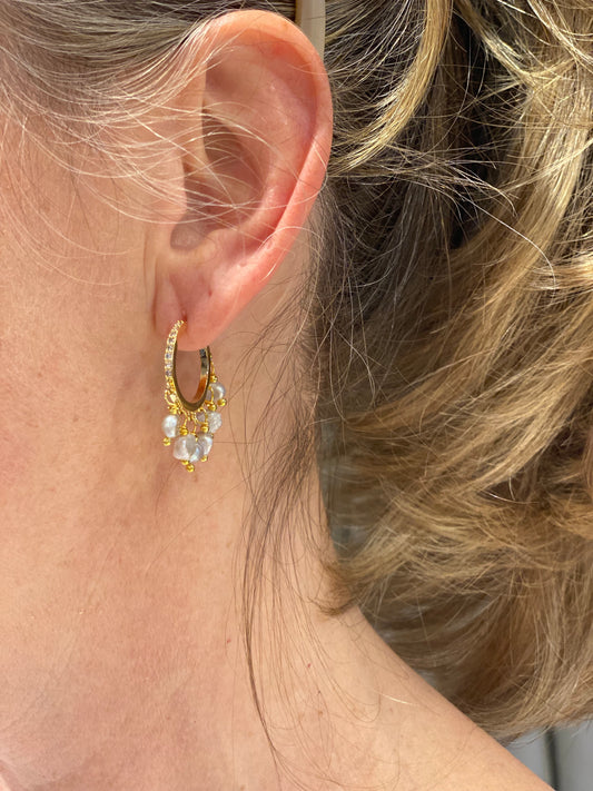 Nakamol Freshwater Pearl Huggie Earrings