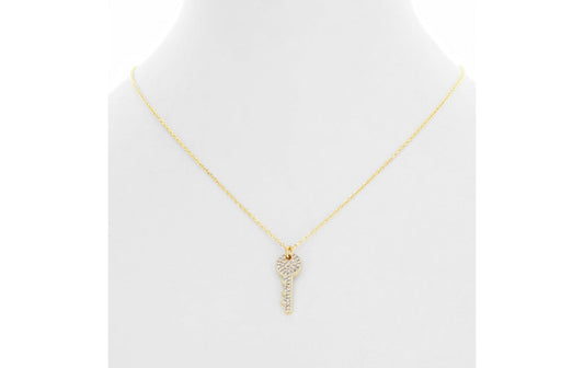 Tiny Gold Plate & CZ Necklace