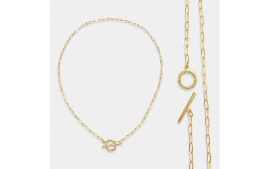 Tiny Gold Plate & CZ Necklace