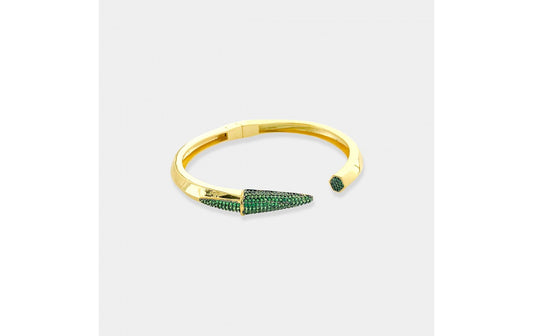 Mod CZ Hinged Cuff Bracelet