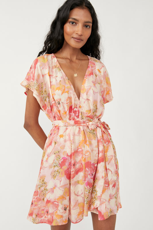 Free People Freddy Tie Mini Dress in Fruit Punch