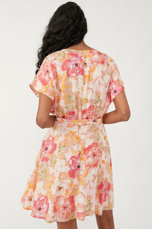 Free People Freddy Tie Mini Dress in Fruit Punch