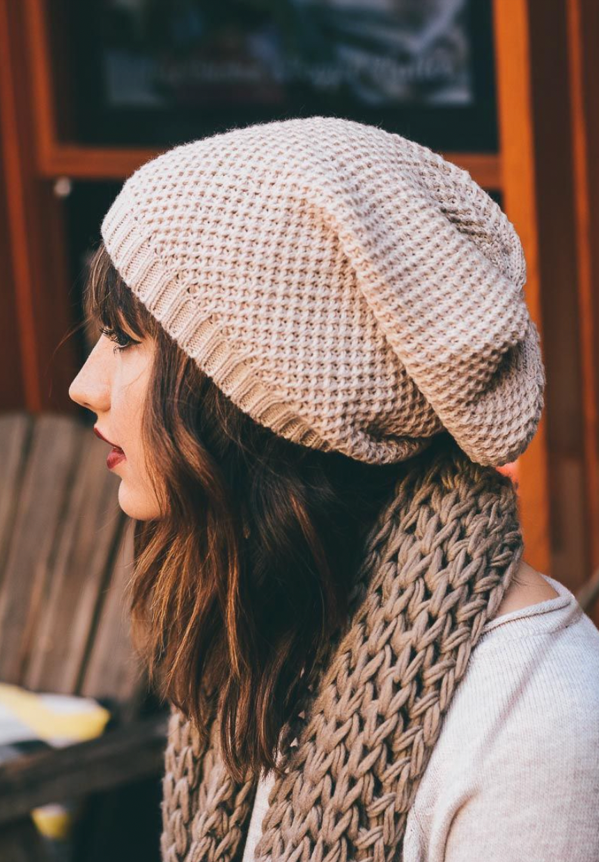 Wicked Waffle Knit Slouch Beanie