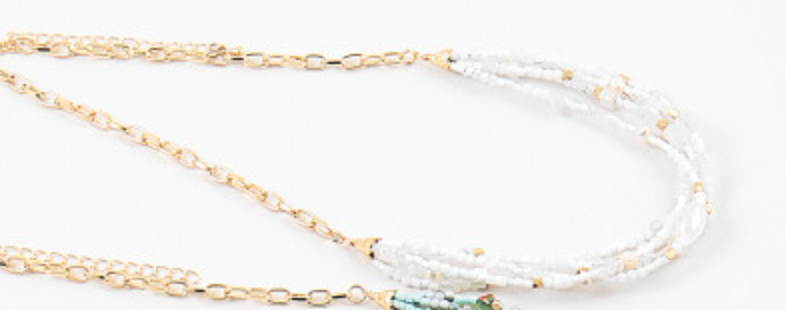 Golden Multi Layered Stone Necklace