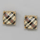Chunky Square Stone Stud Earrings