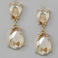 Glass Stone Teardrop Dangle Earrings