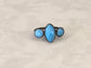 Semiprecious 3-Stone Adjustable Ring in Sterling Silver