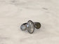 Semiprecious 3-Stone Adjustable Ring in Sterling Silver