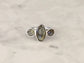 Semiprecious 3-Stone Adjustable Ring in Sterling Silver