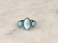 Semiprecious 3-Stone Adjustable Ring in Sterling Silver