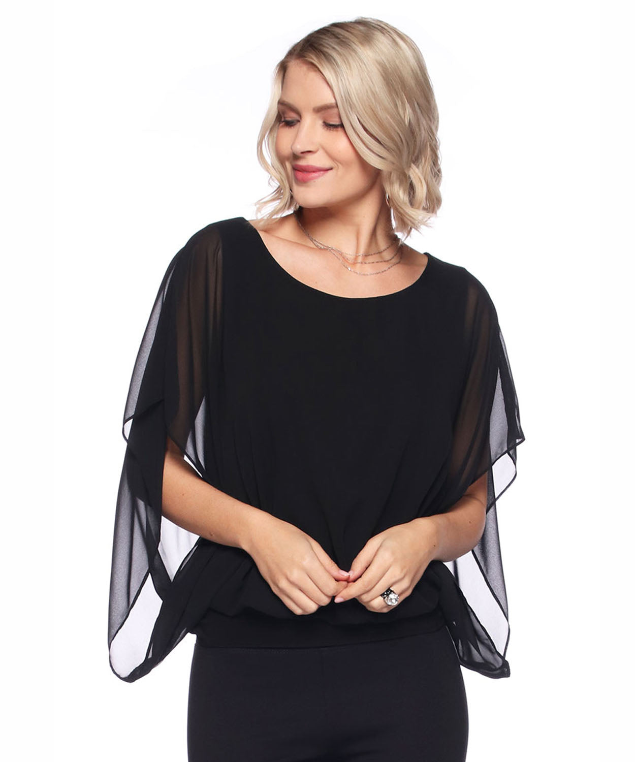 Last Tango Chiffon Batwing Top - XSMALL