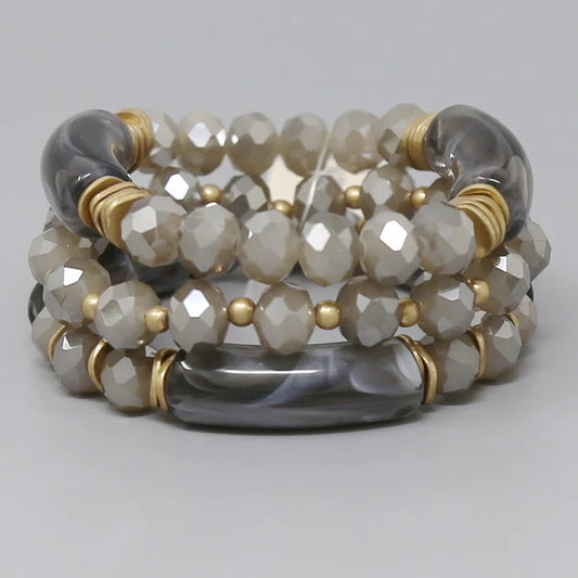 Glass & Resin Bracelet Set